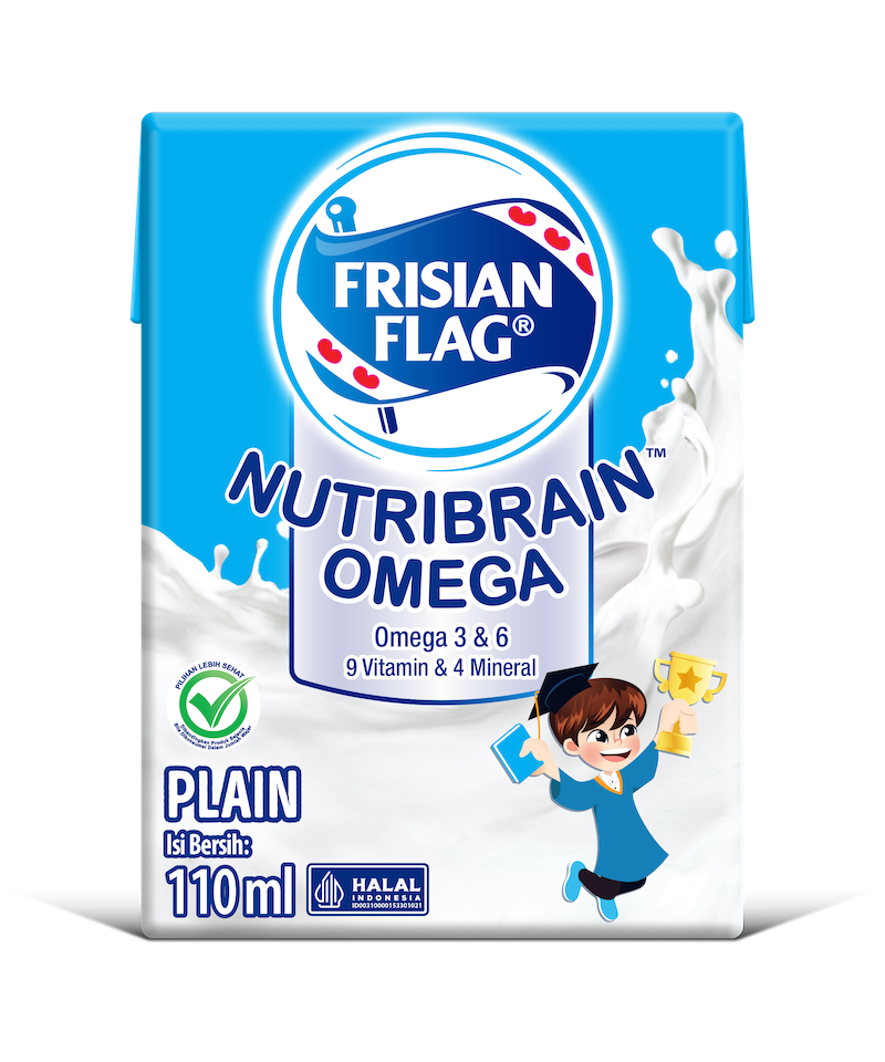 Susu UHT Frisian Flag Nutribrain Omega Plain: Dengan Omega 3&6 untuk Anak Cermat